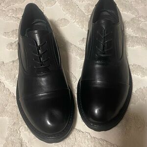 NWOT Goodyear, black, handmade, leather shoes,